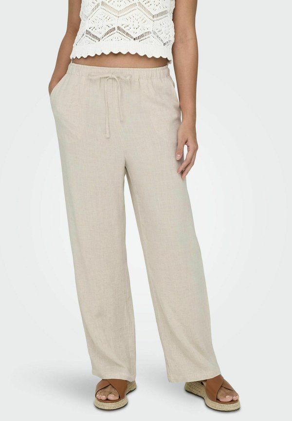ONLY ONLSIESTA Straight Fit Linen - Trousers - moonbeam