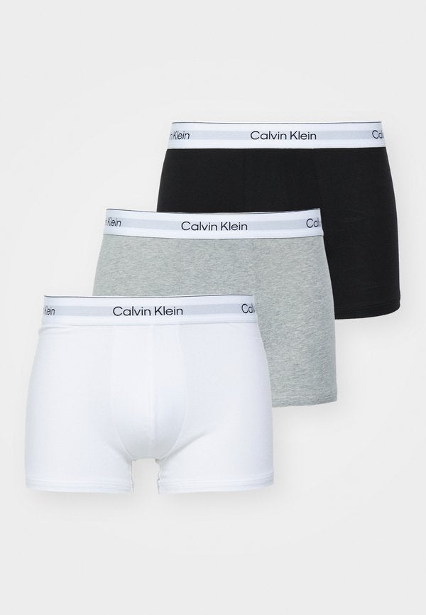 Calvin Klein Underwear TRUNK 3 PACK ICON COTTON STRETCH - Trunks - grey heather/white/black