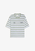 Bershka TEXTURED STRIPED SHORT SLEEVE - T-SHIRT - Print T-shirt - green