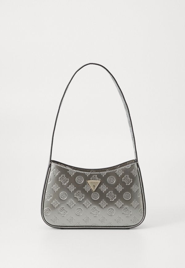 Guess ARNELA TOP ZIP SHOULDER BAG - Handbag - pewter logo