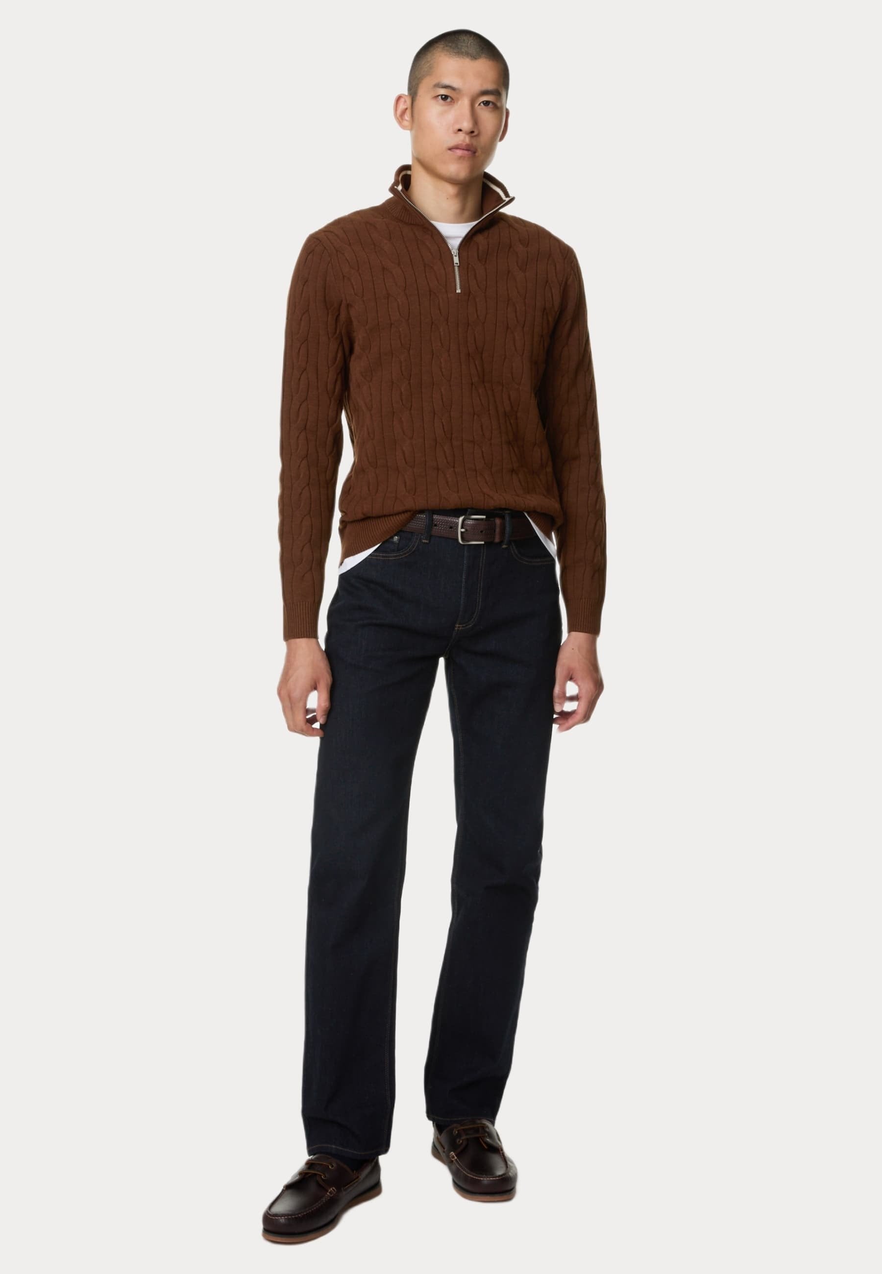 Marks & Spencer CABLE FUNNEL NECK
