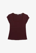 Superdry & Co ATHLETIC ESSENTIALS SQUARE NECK - Basic T-shirt - port red
