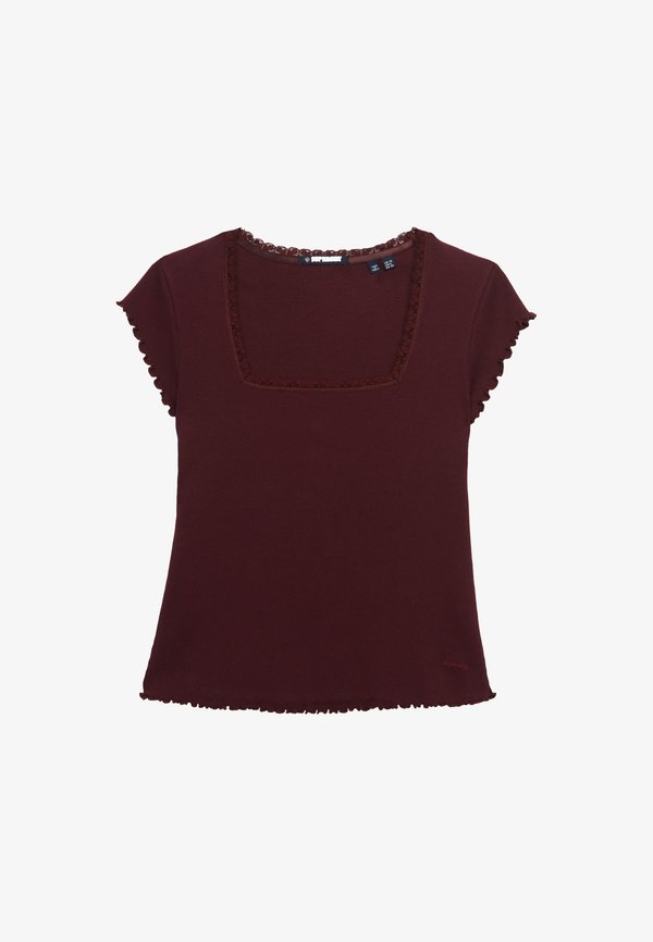 Superdry & Co ATHLETIC ESSENTIALS SQUARE NECK - Basic T-shirt - port red