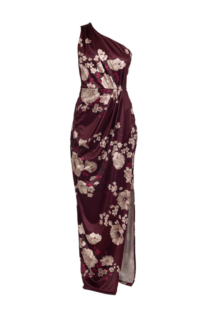 WAL G PETITE MINAH ONE SHOULDER DRESS