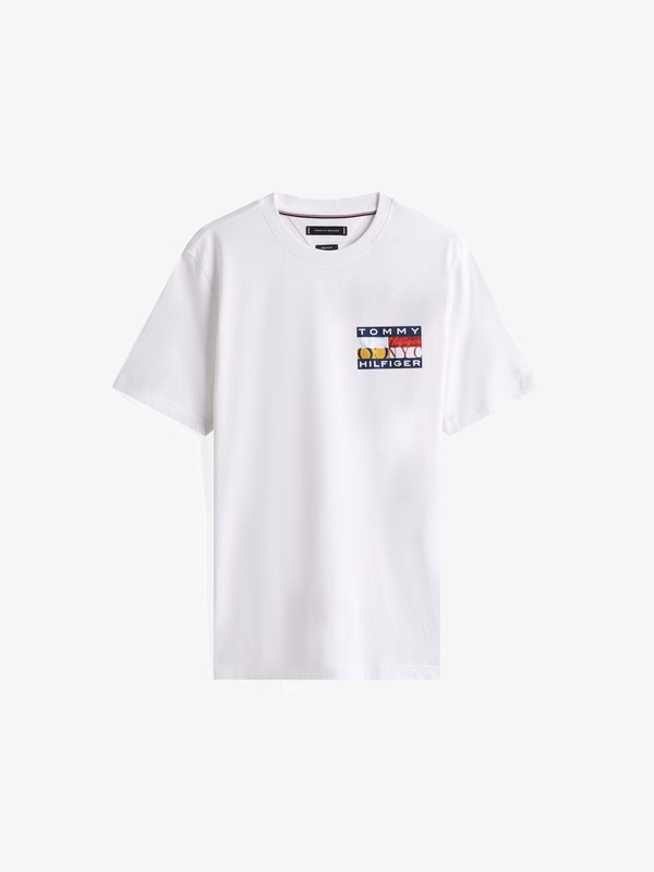 Tommy Hilfiger COLOUR FLAG TEE - Print T-shirt - white