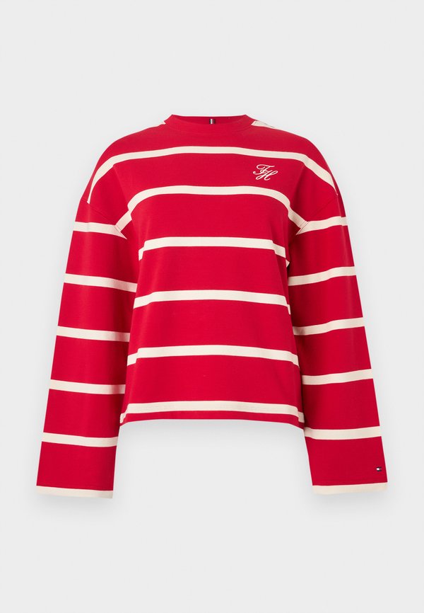Tommy Hilfiger LOGO EMBROIDERY TERRY CREW NECK SWEATSHIRT - Sweatshirt - primary red/calico