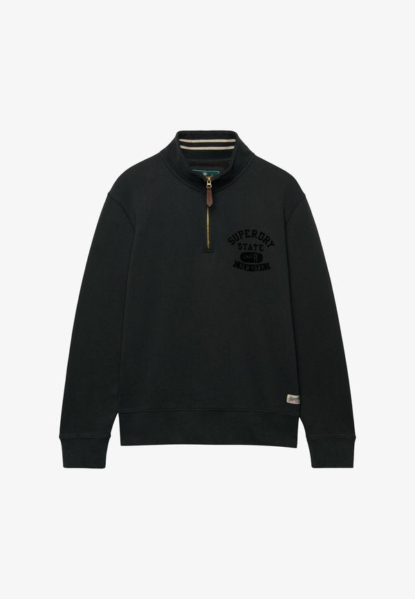 Superdry & Co SUPERDRY TONAL HALF ZIP SWEATSHIRT.. - Sweatshirt - washed black