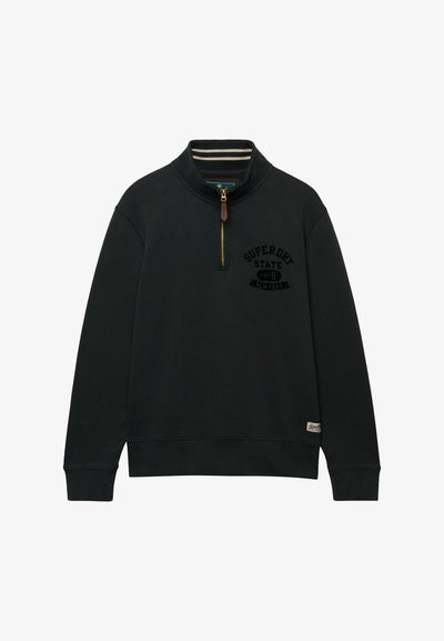 Superdry & Co SUPERDRY TONAL HALF ZIP SWEATSHIRT.. - Sweatshirt - washed black