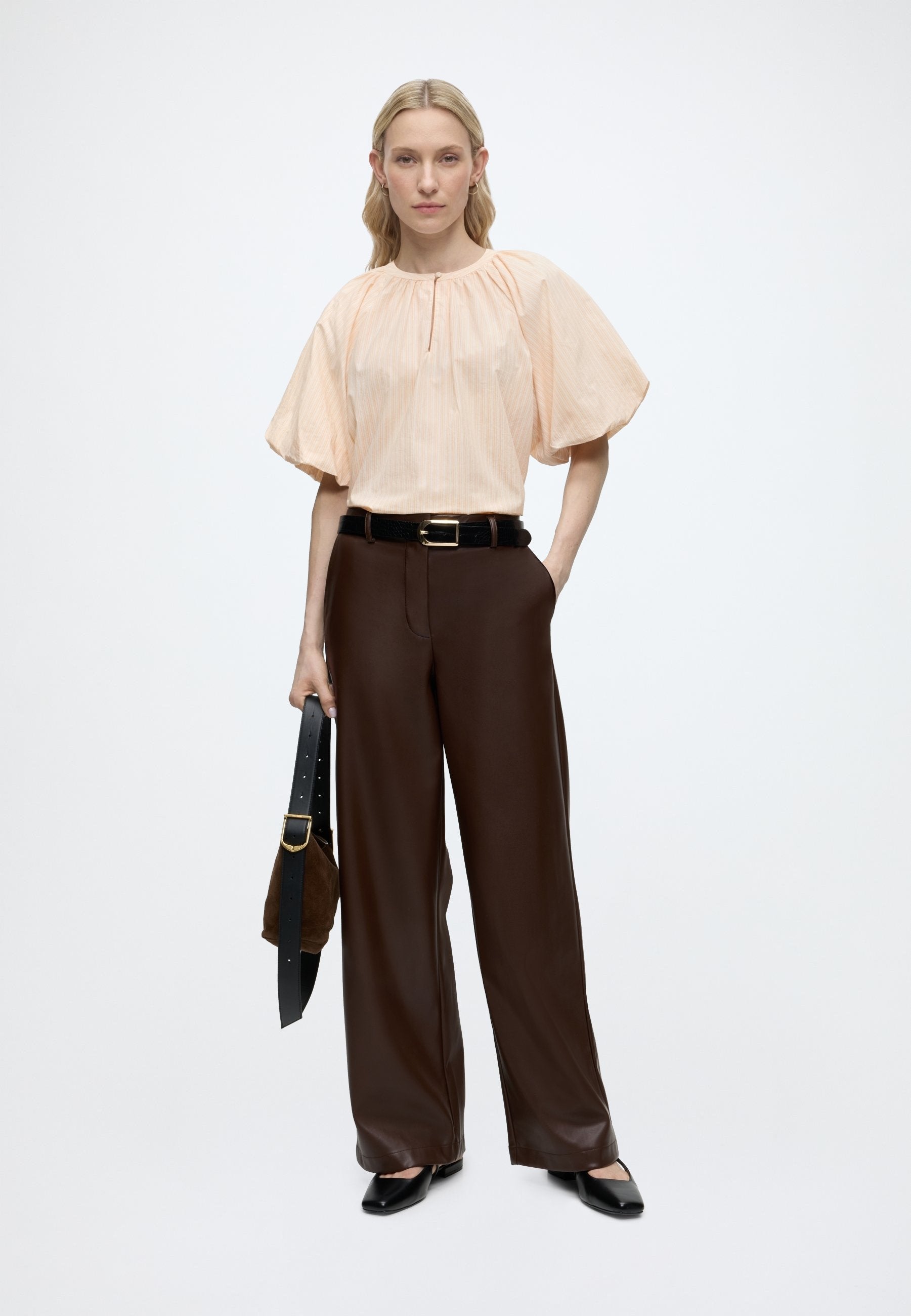 TOM TAILOR DENIM POPLIN BLOUSE WITH BUTTON DETAIL