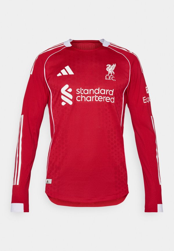 adidas Performance LIVERPOOL FC 25/26 HOME AUTHENTIC JERSEY LONGSLEEVE - Club wear - strawberry red