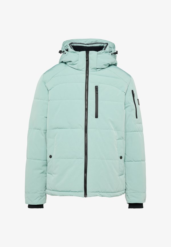 s.Oliver ABNEHMBARER KAPUZE - Winter jacket - salbeigrün