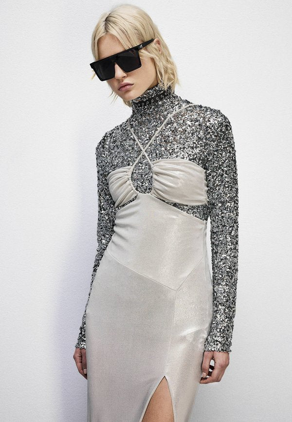 Patrizia Pepe SLEEVELESS WITH CUT-OUT IN LAMINATED