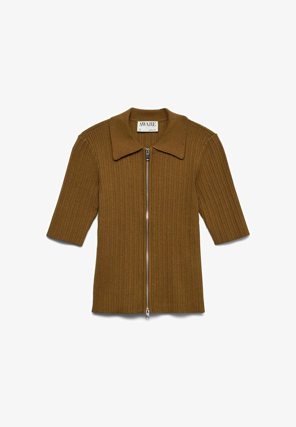 Vero Moda CARDIGAN AWHANNA KNIT CARDIGAN - Cardigan - breen