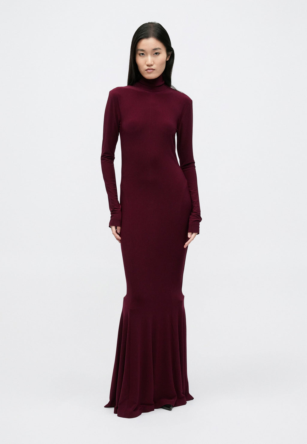Norma Kamali LONG SLEEVE TURTLE FISHTAIL