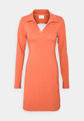 Glamorous OPEN COLLAR OPEN BACK LONG SLEEVE TIE BACK MINI DRESS