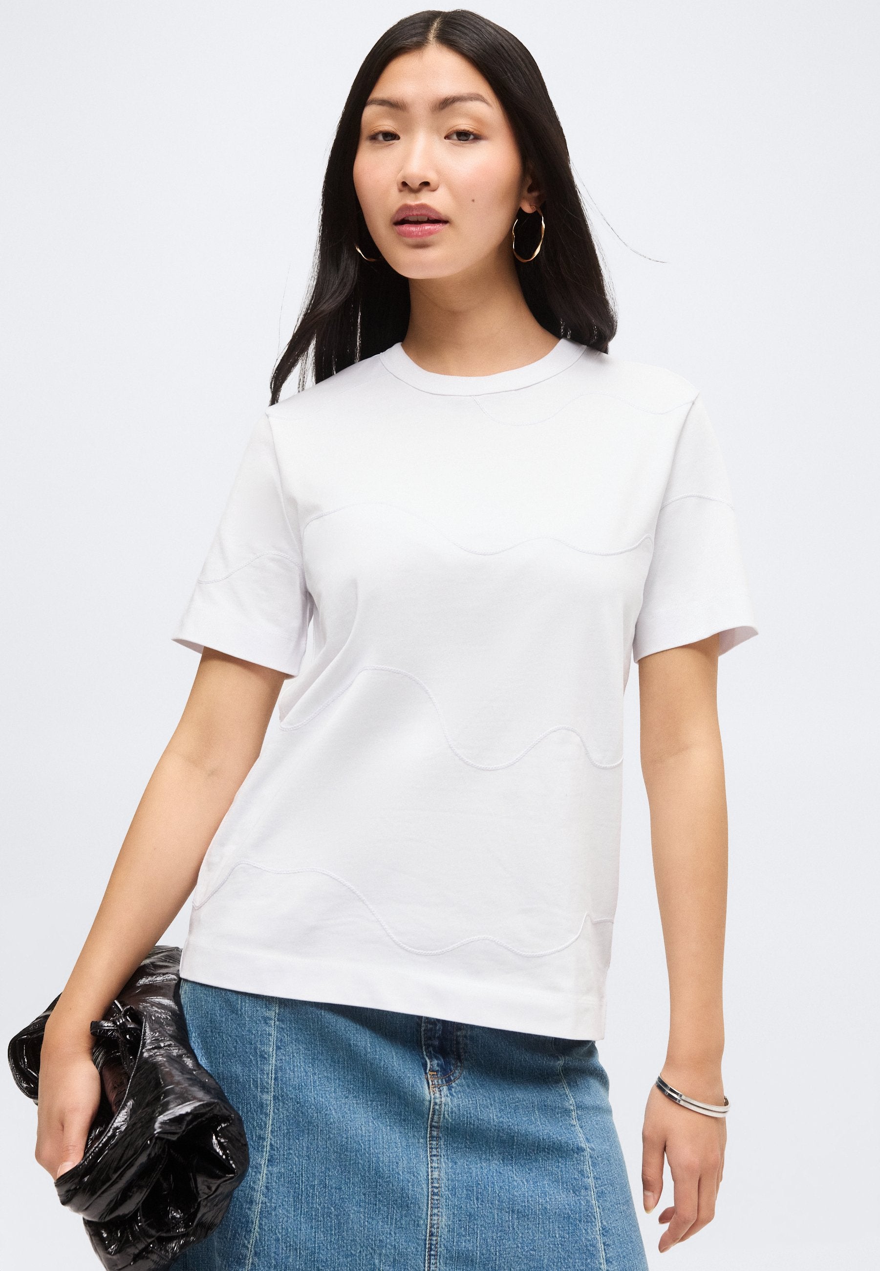 Selected SLFMILA EMBROIDERY TEE