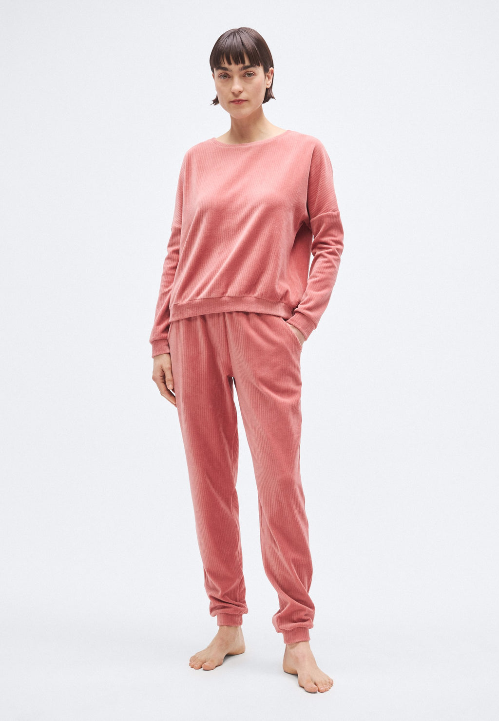Anna Field RIBBED VELOUR LOUNGE SET