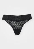 Calvin Klein Underwear LOW RISE THONG ICON LOGO LACE - Thong - black