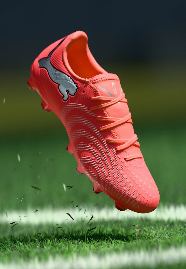 Puma FUTURE 9 PLAY FG/AG - Football boots artificial grass - glowing red/white/black/silver-coloured