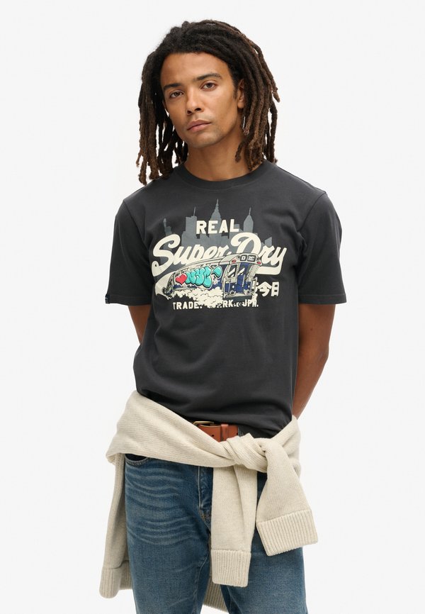 Superdry & Co NEW YORK GRAPHIC - Print T-shirt - blackboard