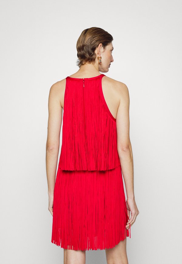 Hervé Léger TIERED FRINGE MINI DRESS