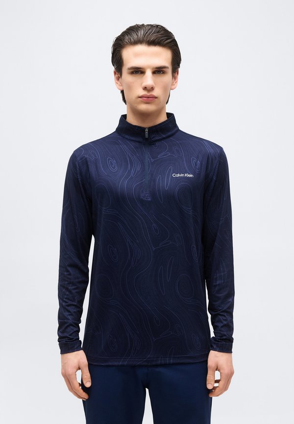 Calvin Klein Golf PRINTED NEWPORT HALF ZIP - Long sleeved top - navy
