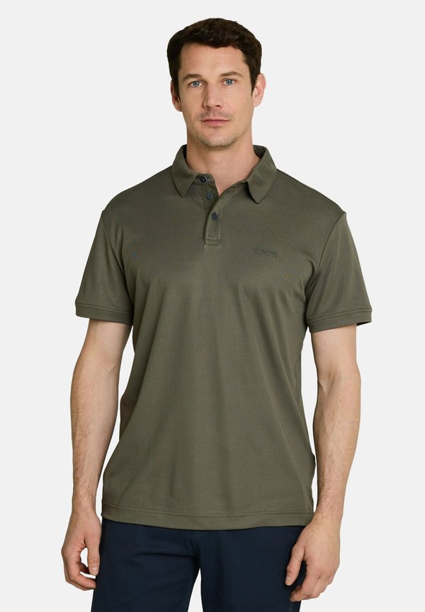 TOM TAILOR POLOSHIRT MIT LOGO-PRINT - Polo shirt - deep leaf green two tone