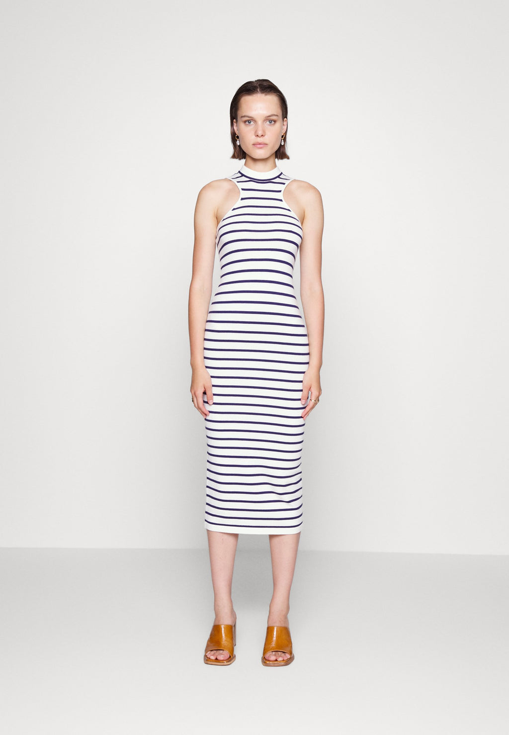 Musier DRESS BULLE  WITH AMERICAN ARMHOLES HIGH NECK