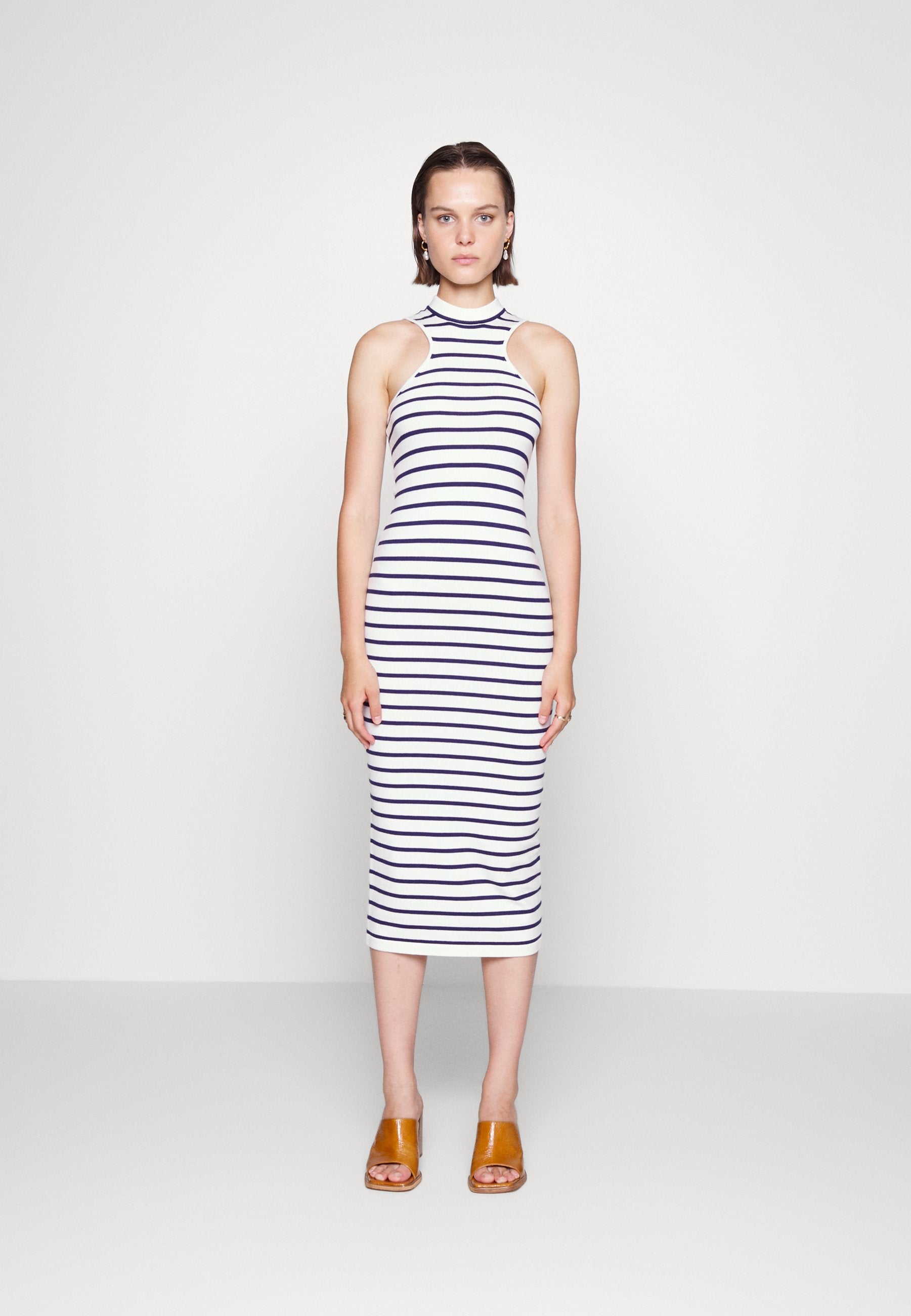 Musier DRESS BULLE  WITH AMERICAN ARMHOLES HIGH NECK
