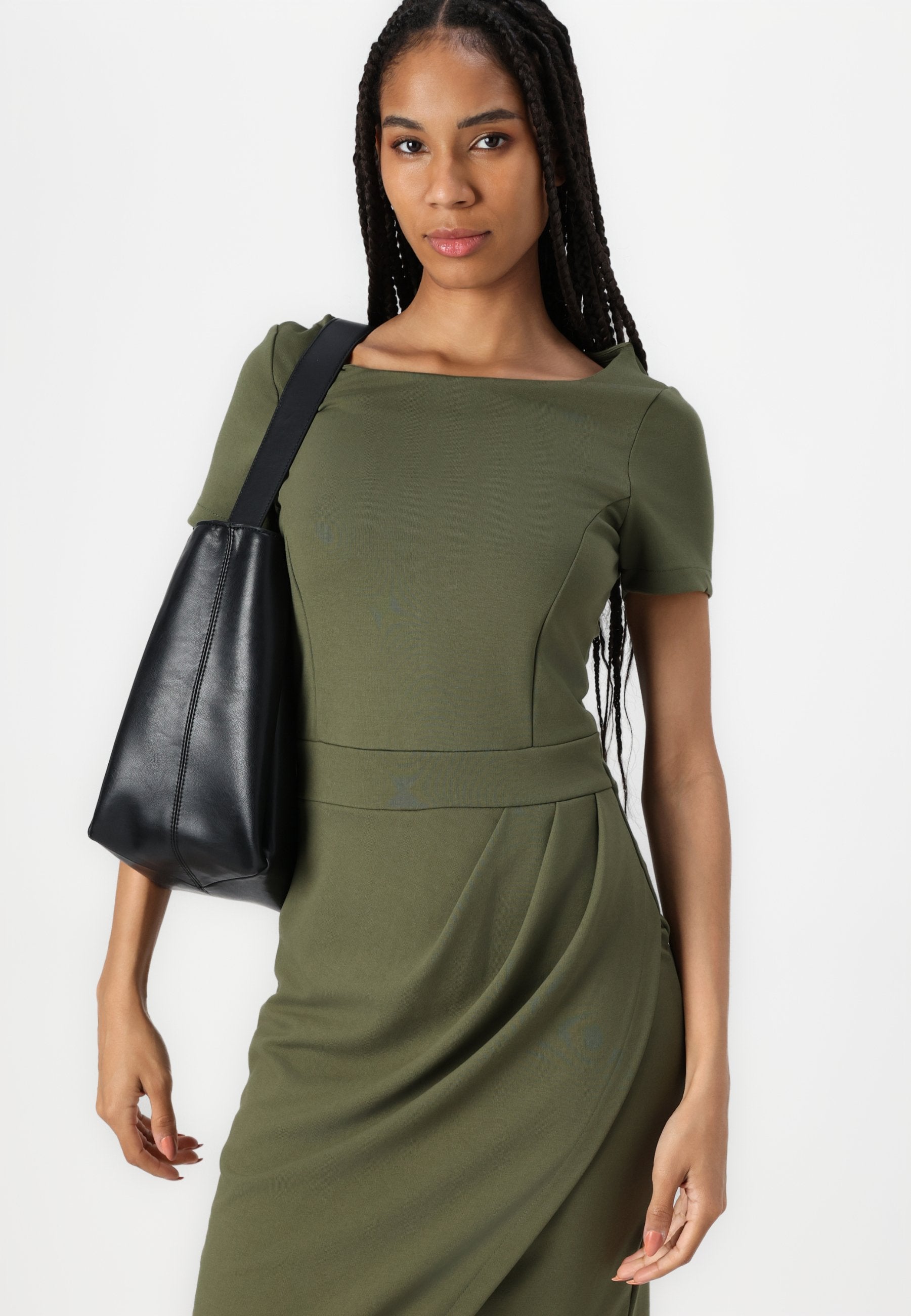 Anna Field PLEATED SKIRT FITTED CAP SLEEVES MIDI DRESS