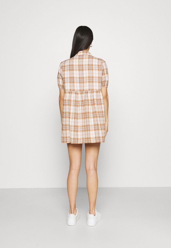 Missguided CHECK SHORT SLEEVE SHIRT DRESS