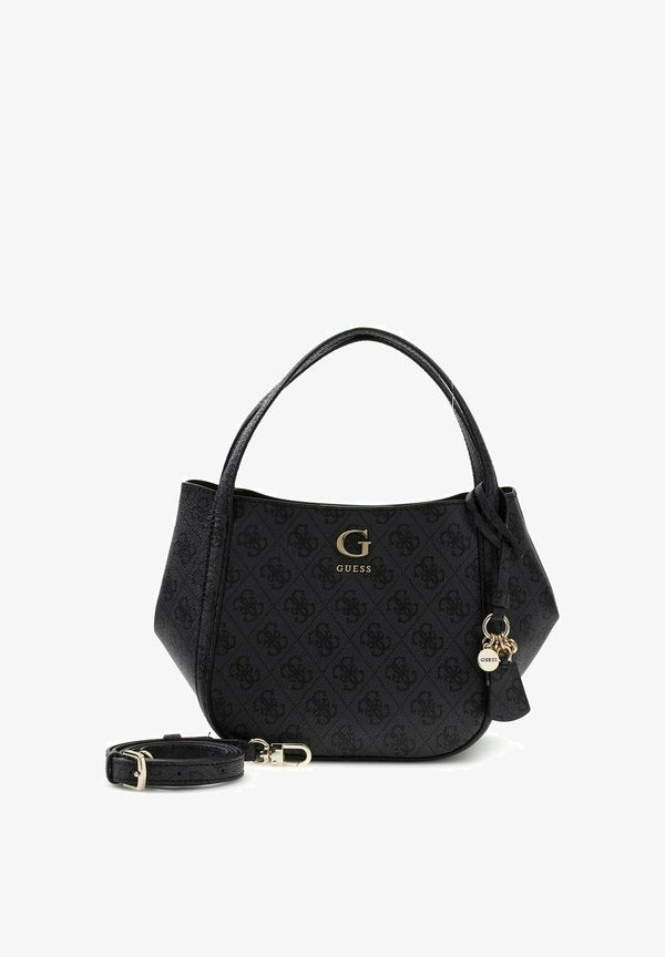 Guess COLEEN LOGO SATCHEL - Handbag - coal logo