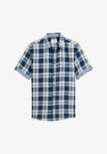 TOM TAILOR REGULAR FIT KURZARM MIT KAROMUSTER - Shirt - indigo mint green check