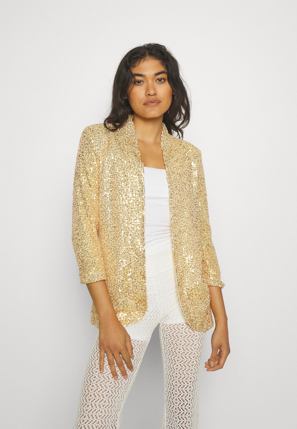 VILA Crop-sleeved sequin