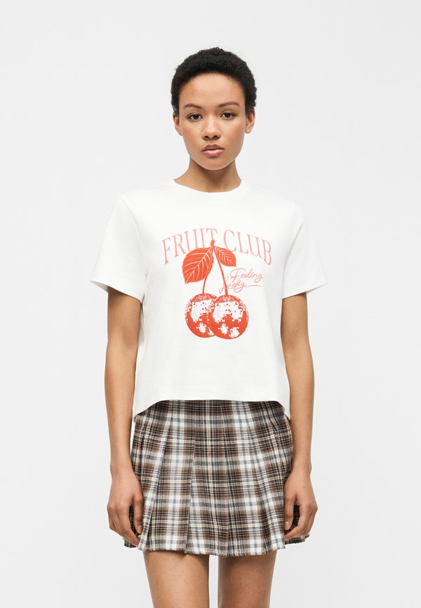 Vero Moda YMA METTE  - Print T-shirt - snow white