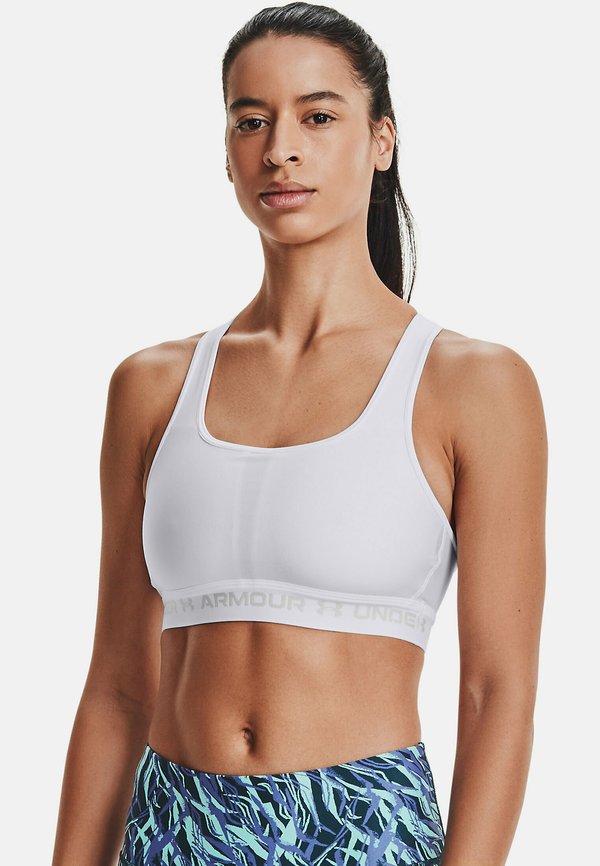 Under Armour CROSSBACK MID - Medium support sports bra - white