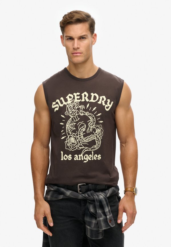 Superdry & Co TATTOO GRAPHIC - Top - bison black