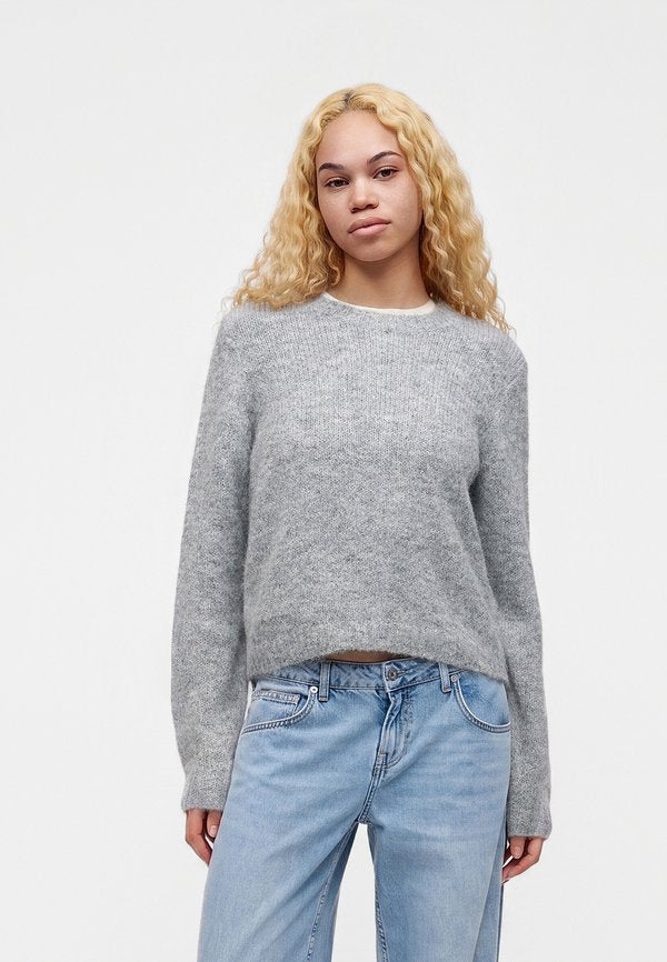 Vero Moda VMNOVAH O NECK - Jumper - medium grey melange