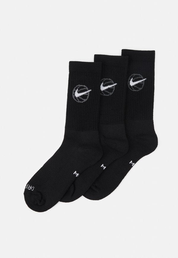 Nike Performance EVERYDAY CREW UNISEX 3 PACK - Sports socks - black/white