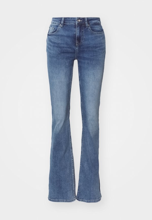 ONLY ONLRUSH MID WAIST FLARED - Bootcut jeans - medium blue denim
