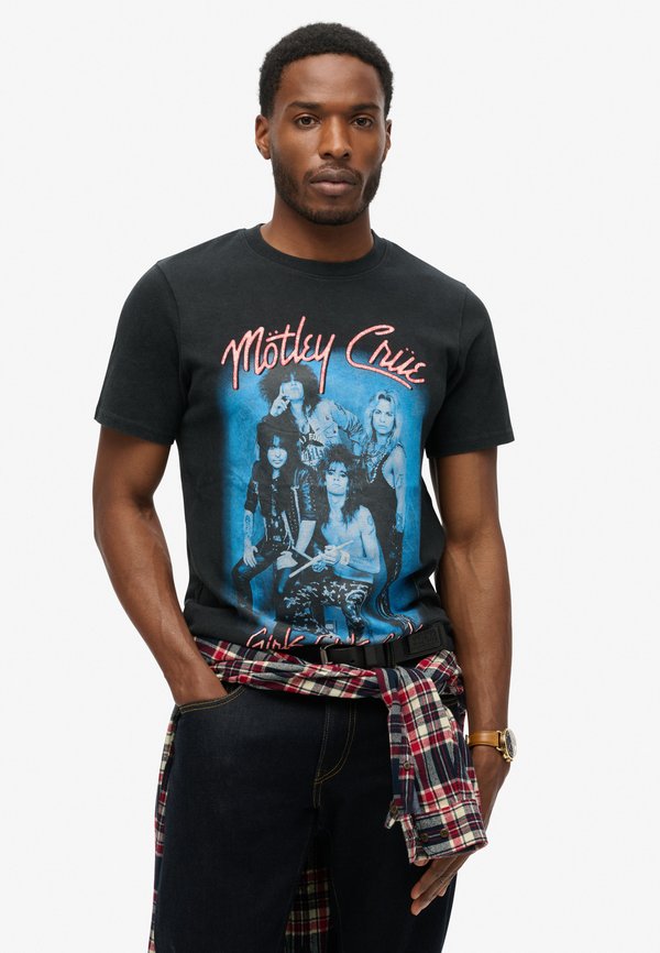 Superdry & Co MÖTLEY CRÜE LIMITED EDITION  - Print T-shirt - heavy back in black