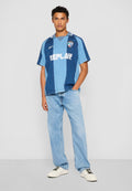 Replay DENIM FOOTBALL SHIRT STONE WASHED