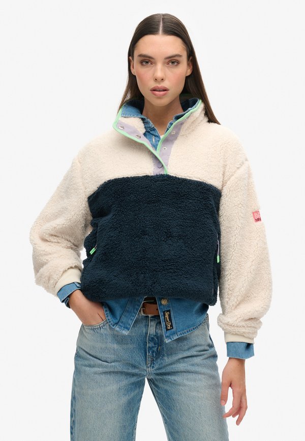 Superdry & Co SUPER SOFT MASH UP - Fleece jumper - rice white