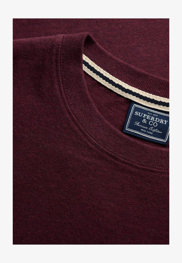 Superdry & Co SUPERDRY ESSENTIAL SERIF LOGO EMBROIDERED T-SHIRT.. - Basic T-shirt - tawny port marl cream