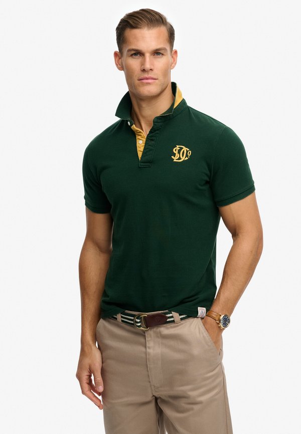 Superdry & Co SUPERDRY PIQUE MONOGRAM POLO SHIRT.. - Polo shirt - enamel green winter gold