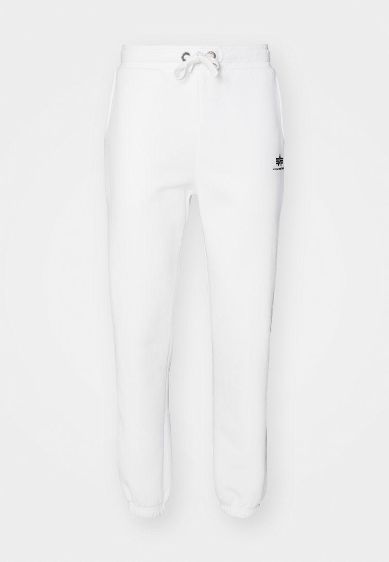 Weiße Sweatpants aus einem Baumwoll-Mix mit elastischem Bund und Kordelzug, seitlichen Taschen und gerippten Bündchen mit Logo-Akzent.