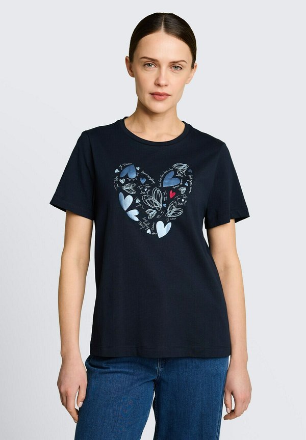 TOM TAILOR T-SHIRT BASIC CREW NECK PRINT - Print T-shirt - real navy blue