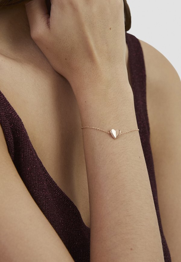 s.Oliver FOLDED HEART - Bracelet - roségold