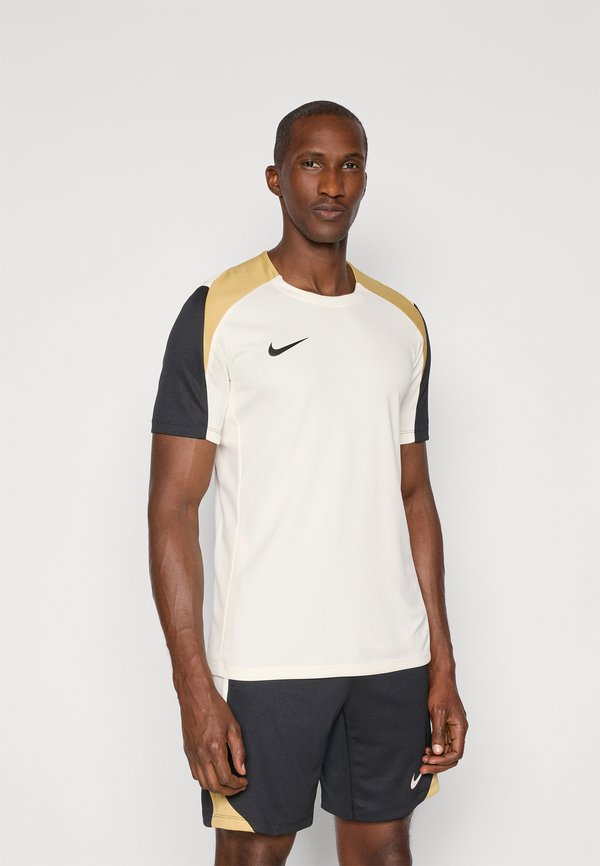 Nike Performance STRIKE TOP - Sports T-shirt - pale ivory/black/jersey gold