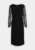 CREWNECK RUCHED MIDI DRESS Media 1